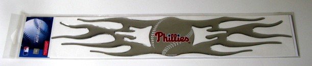 Philadelphia Phillies Auto Car Chrome Graphic Emblem Flames Gift