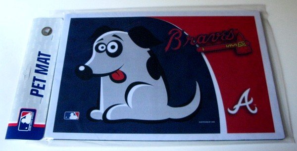 Atlanta Braves Dog Pet Food/Water Padded Mat Placemat Gift