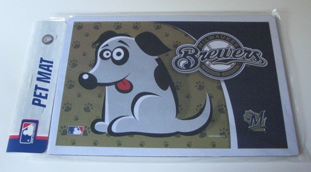 Milwaukee Brewers Dog Pet Food/Water Padded Mat Placemat Gift