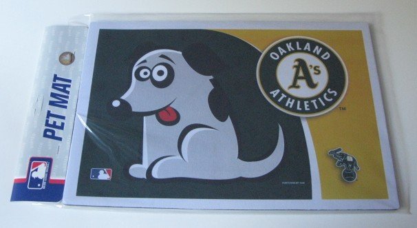 Oakland Athletics A's Dog Pet Food/Water Padded Mat Placemat Gift