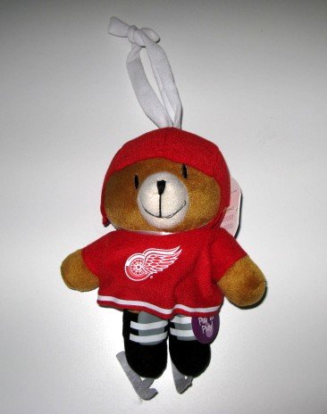 Detroit Red Wings Musical Pull Down Plush Bear Baby Toy Gift