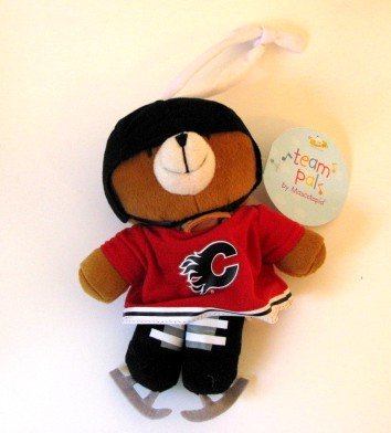 Calgary Flames Musical Pull Down Plush Bear Baby Toy Gift