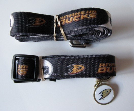 Anaheim Ducks Pet Dog Leash Set Collar ID Tag Gift Size Large