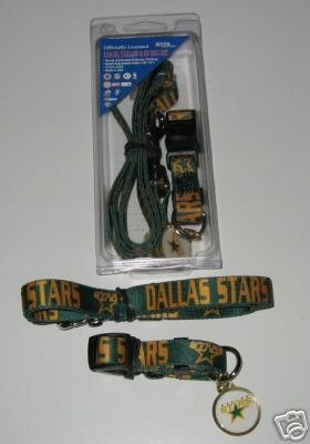 Dallas Stars Pet Dog Leash Set Collar ID Tag Gift Size Medium