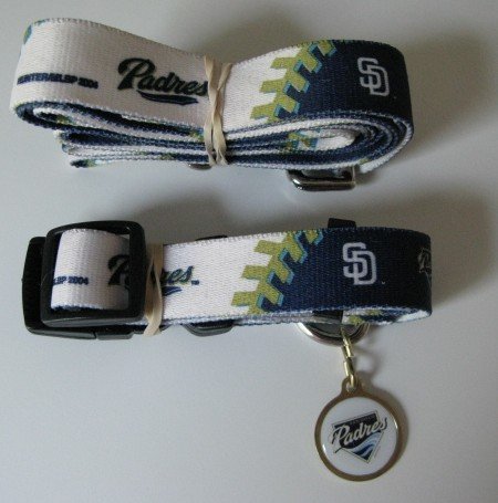 San Diego Padres Pet Dog Leash Set Collar ID Tag Large