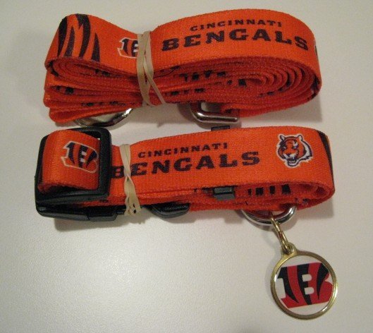 Cinncinnati Bengals Pet Dog Leash Set Collar ID Tag Small