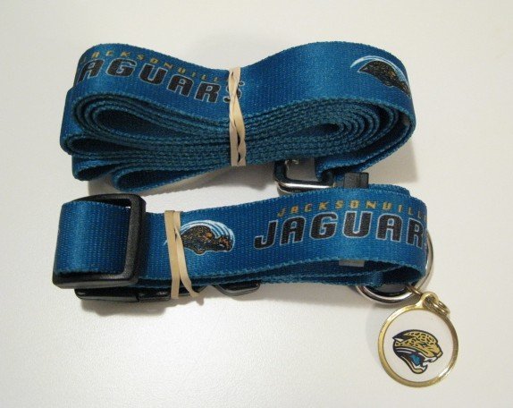 Jacksonville Jaguars Pet Dog Leash Set Collar ID Tag Gift Size Small