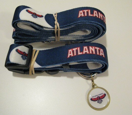 Atlanta Hawks Pet Dog Leash Set Collar ID Tag Gift Size Small