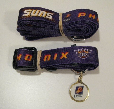 Phoenix Suns Pet Dog Leash Set Collar ID Tag Gift Size Small