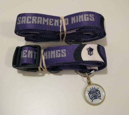 Sacramento Kings Pet Dog Leash Set Collar ID Tag Gift Size Small