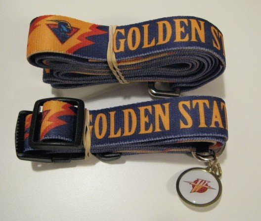 Golden State Warriors Pet Dog Leash Set Collar ID Tag Gift Size Large