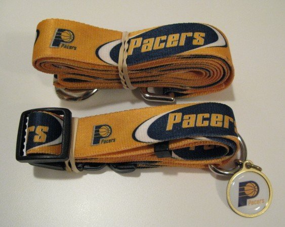 Indiana Pacers Pet Dog Leash Set Collar ID Tag Gift Size Large