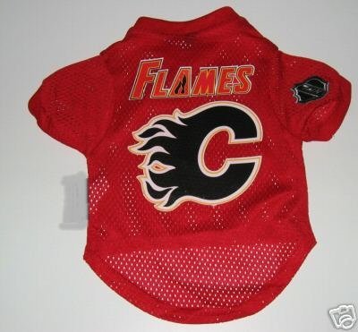 Calgary Flames Pet Dog Hockey Jersey Gift Size Large