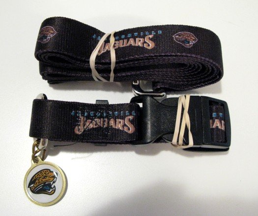 Jacksonville Jaguars Pet Dog Leash Set Collar ID Tag Gift Size Large