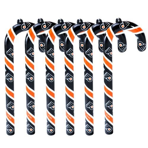 Philadelphia Flyers Candy Cane Christmas Tree Ornament Set Gift