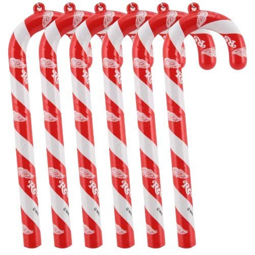 Detroit Red Wings Candy Cane Christmas Tree Ornament Set Gift