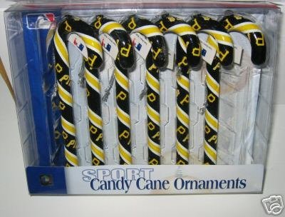 Pittsburgh Pirates Candy Cane Christmas Tree Ornament Set Gift