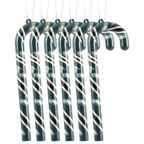 Philadelphia Eagles Candy Cane Christmas Tree Ornament Set Gift