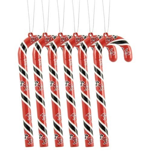 Tampa Bay Buccaneers Candy Cane Christmas Tree Ornament Set Gift