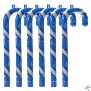 Detroit Lions Candy Cane Christmas Tree Ornament Set Gift