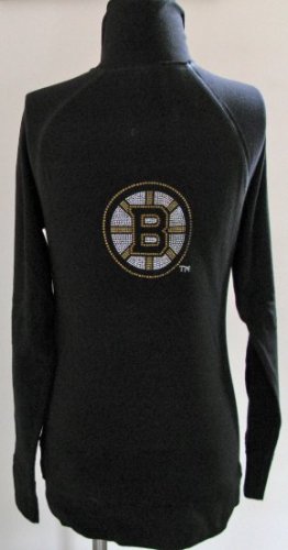 Boston Bruins Ice It Crystals Women's Zip Up Jacket NHL Large