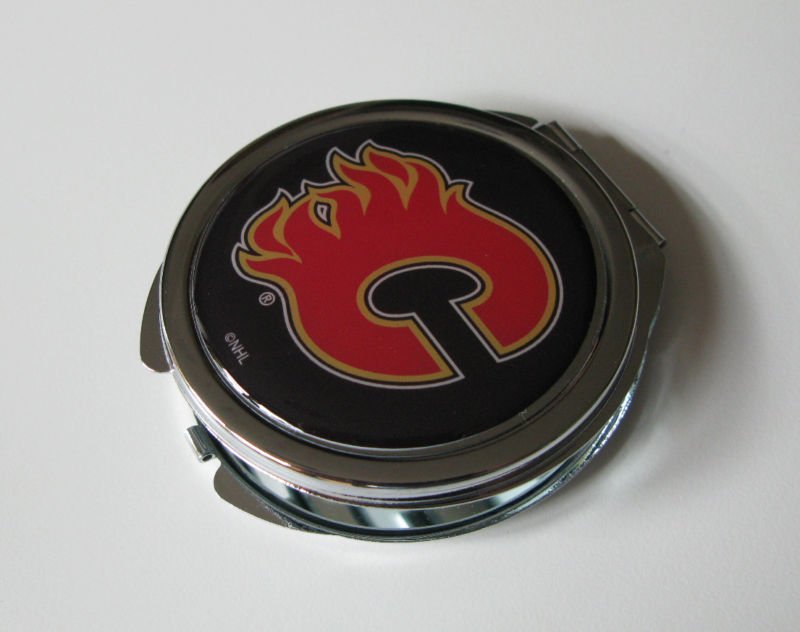 Calgary Flames Ladies Compact Mirror w/Floral Design