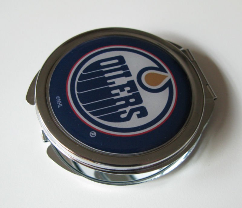 Edmonton Oilers Ladies Compact Mirror w/Floral Design