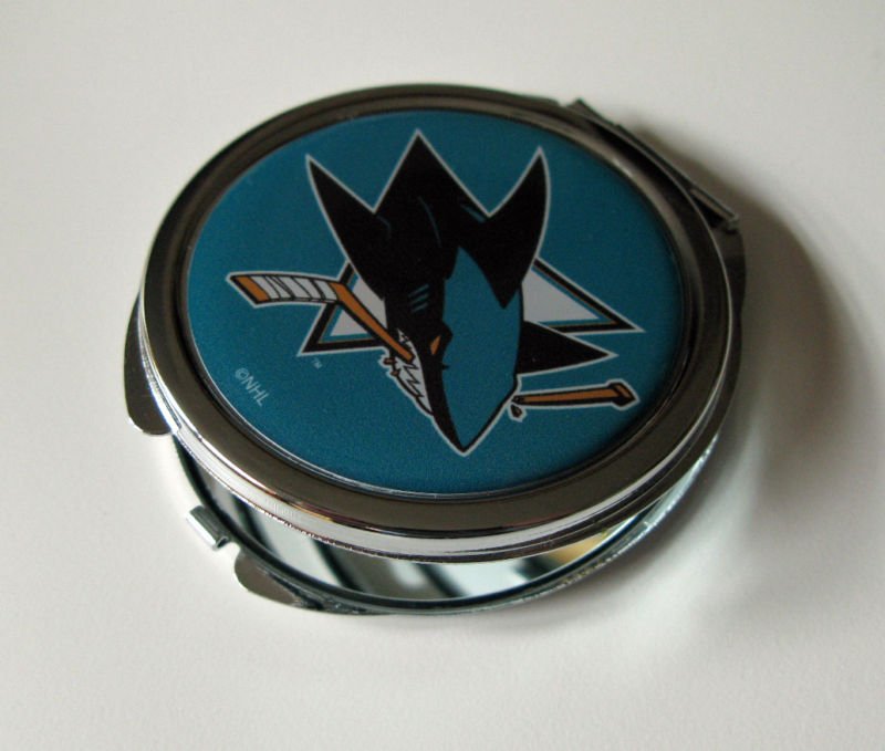 San Jose Sharks Ladies Compact Mirror w/Floral Design