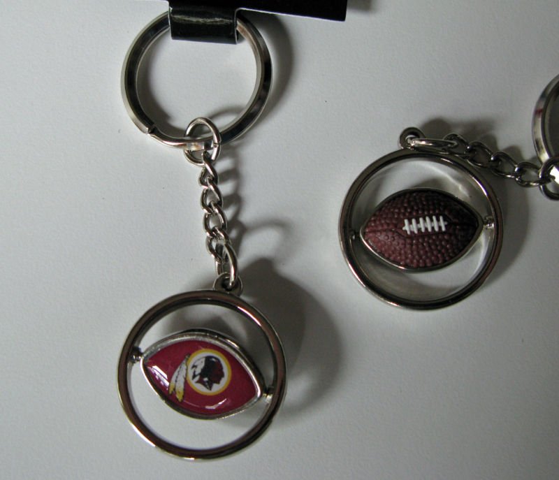 Washington Redskins Rubber Football Spinner Keychain Key Ring