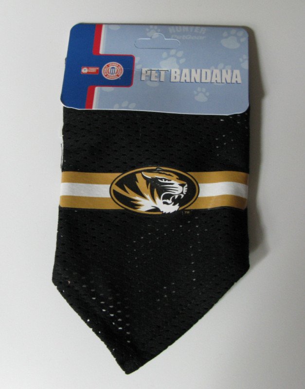 Missouri University Tigers Pet Dog Football Jersey Bandana S/M
