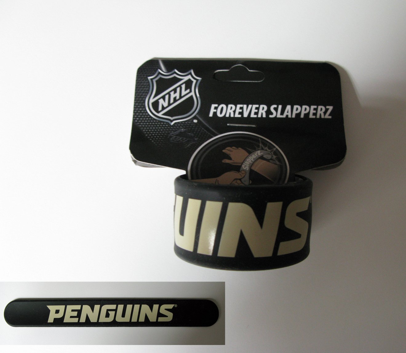 Pittsburgh Penguins Rubber Puck Slapperz Band Bracelet