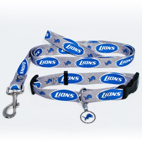 Detroit Lions Pet Dog Leash Set Collar ID Tag Small