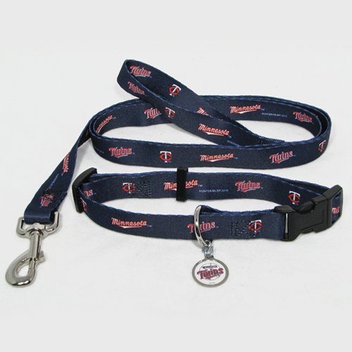 Minnesota Twins Pet Dog Leash Set Collar ID Tag Small