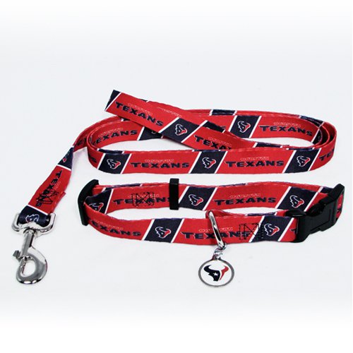 Houston Texans Pet Dog Leash Set Collar ID Tag Large