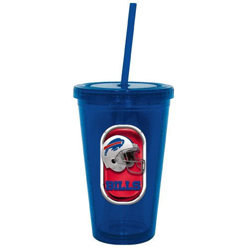 Buffalo Bills 16oz Travel Cup Tumbler w/Straw No Spill Lid Color