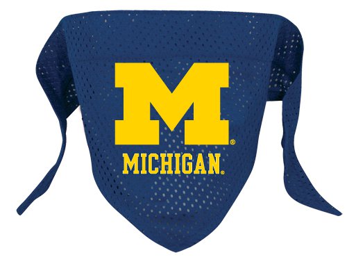 Michigan University Wolverines Pet Dog Football Jersey Bandana S/M
