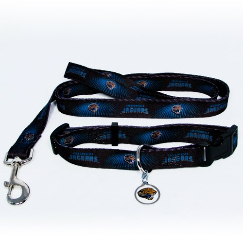 Jacksonville Jaguars Pet Dog Leash Set Collar ID Tag Medium