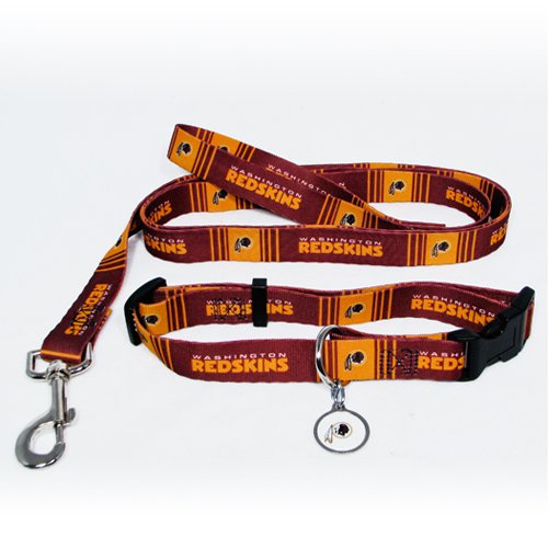 Washington Redskins Pet Dog Leash Set Collar ID Tag Small