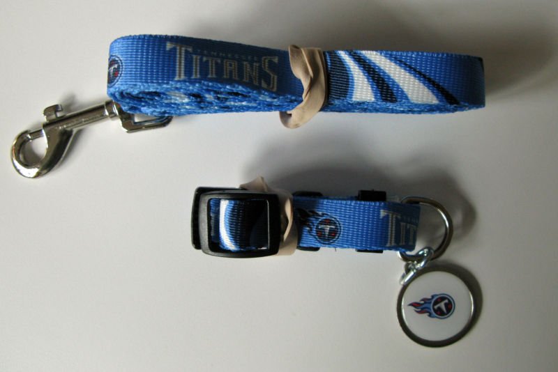 Tennessee Titans Pet Dog Leash Set Collar ID Tag Small