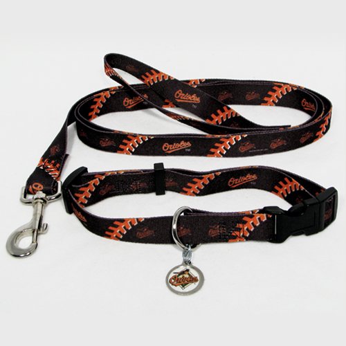 Baltimore Orioles Pet Dog Leash Set Collar ID Tag Small