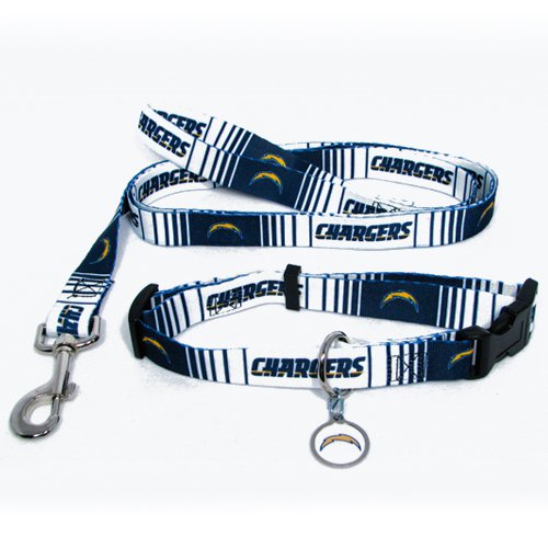 San Diego Chargers Pet Dog Leash Set Collar ID Tag Medium