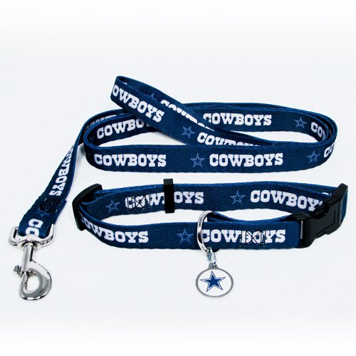 Dallas Cowboys Pet Dog Leash Set Collar ID Tag Small