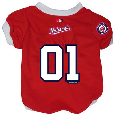 Washington Nationals Pet Dog Baseball Jersey w/Buttons XL