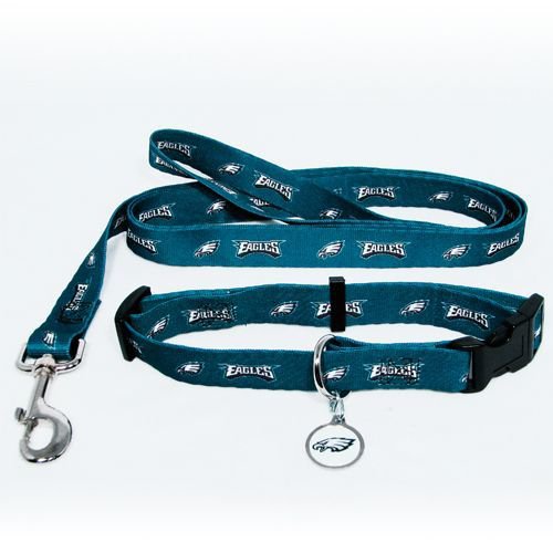Philadelphia Eagles Pet Dog Leash Set Collar ID Tag Gift Size Small