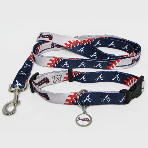 Atlanta Braves Pet Dog Leash Set Collar ID Tag Small