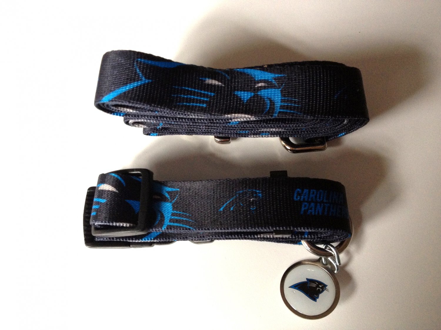 Carolina Panthers Pet Dog Leash Set Collar ID Tag Large