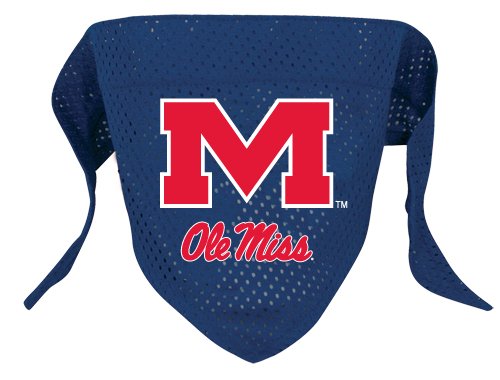 Mississippi University Rebels Pet Dog Football Jersey Bandana S/M