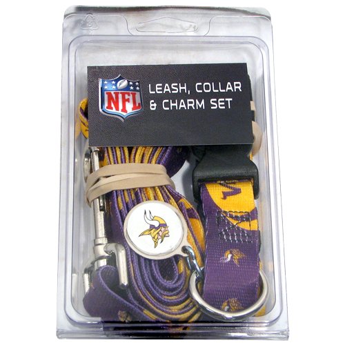 Minnesota Vikings Pet Dog Leash Set Collar ID Tag Small