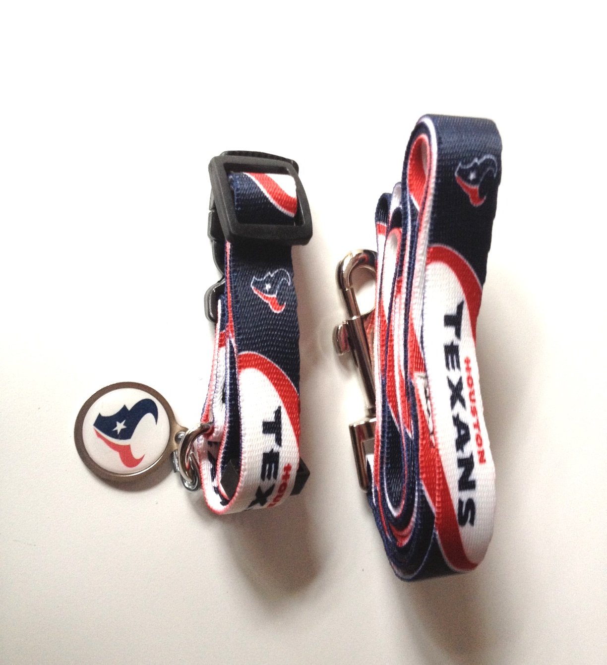 Houston Texans Pet Dog Leash Set Collar ID Tag Medium