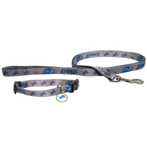 Detroit Lions Pet Dog Leash Set Collar ID Tag Medium